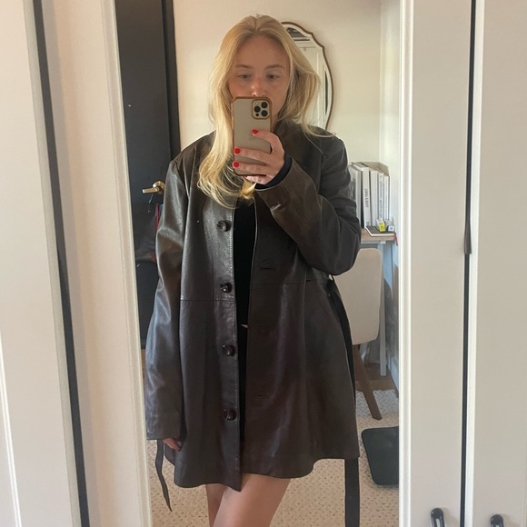 LAMARQUE COLLECTION MARLOWE | LEATHER TRENCH COAT - Picture 2 of 9